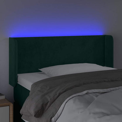Testiera a LED Verde Scuro 103x16x78/88 cm in Velluto