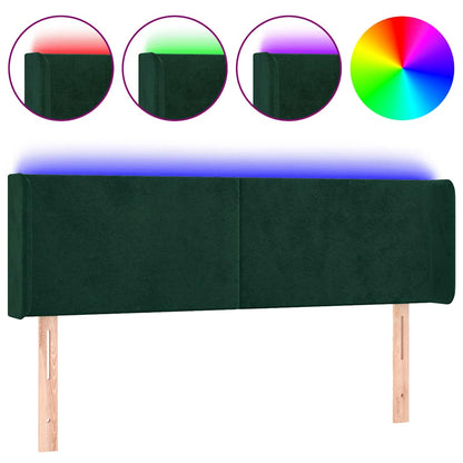 Testiera a LED Verde Scuro 147x16x78/88 cm in Velluto