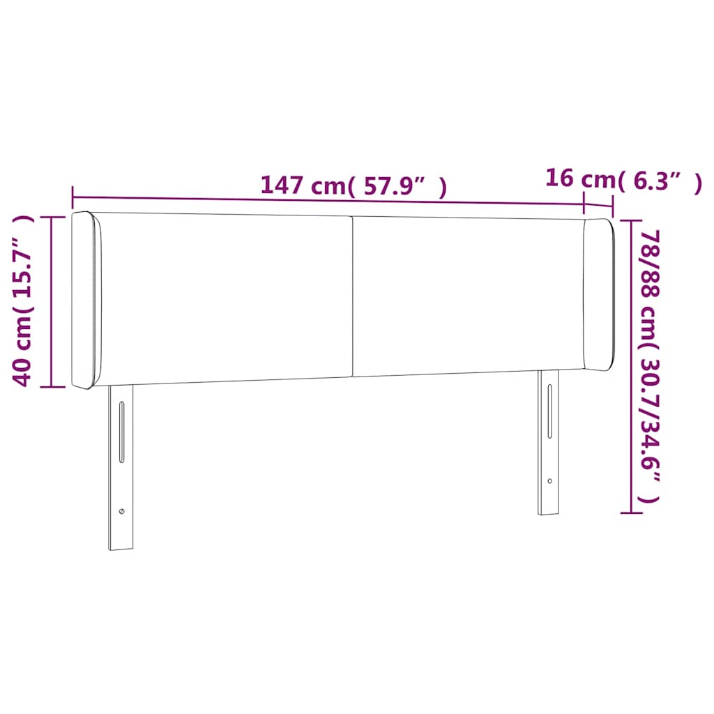 Testiera a LED Blu Scuro 147x16x78/88 cm in Velluto | homemem39