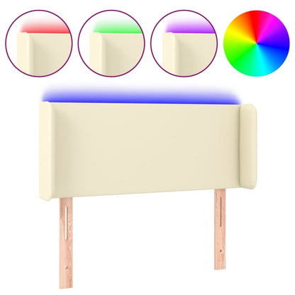 Testiera a LED Crema 93x16x78/88 cm in Similpelle