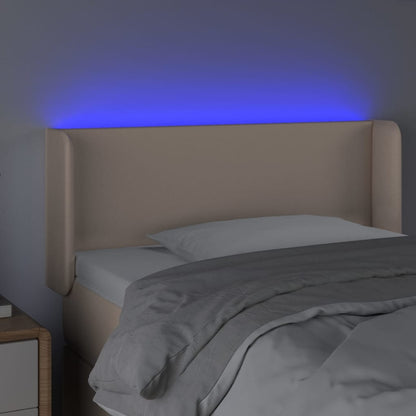 Testiera Cappuccino a LED 93x16x78/88 cm in Similpelle