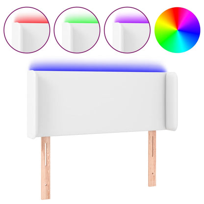 Testiera a LED Bianca 103x16x78/88 cm in Similpelle - homemem39