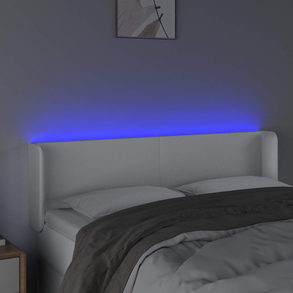Testiera a LED Bianca /88 cm in Similpelle