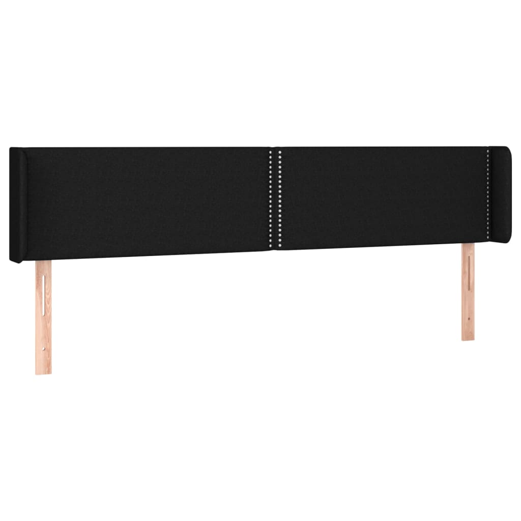 Testiera a LED Nera 183x16x78/88 cm in Tessuto | homemem39