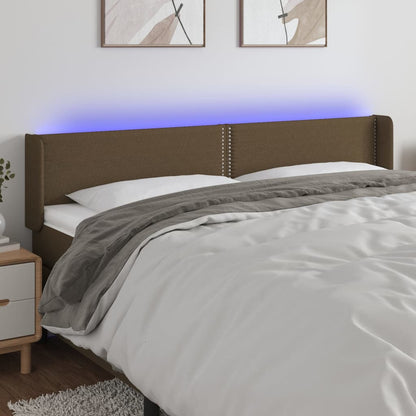 Testiera a LED Marrone Scuro 183x16x78/88 cm in Tessuto | homemem39