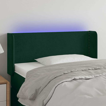 Testiera a LED Verde Scuro 83x16x78/88 cm in Velluto