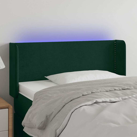 Testiera a LED Verde Scuro 103x16x78/88 cm in Velluto