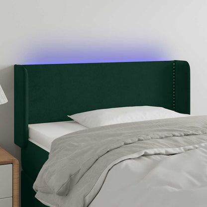 Testiera a LED Verde Scuro 103x16x78/88 cm in Velluto