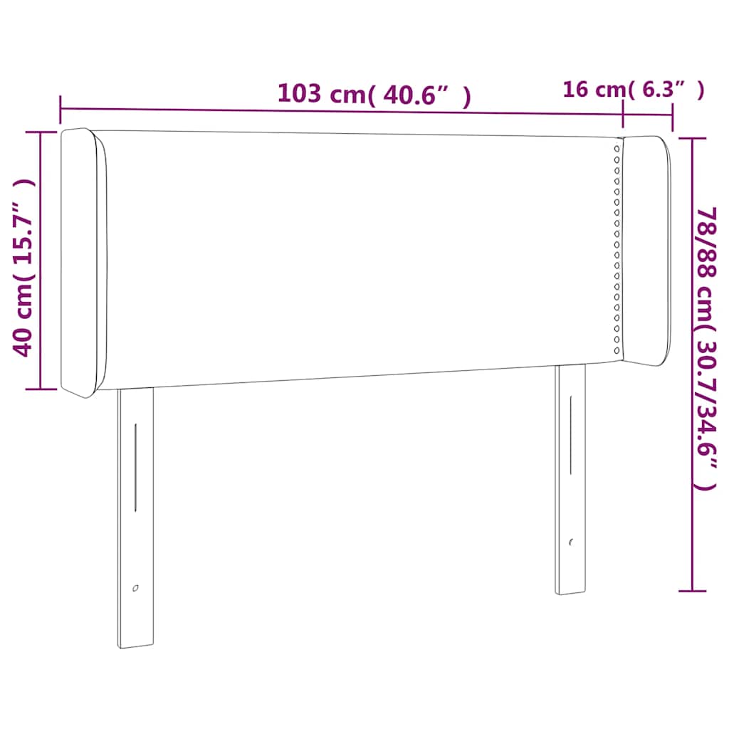 Testiera a LED Blu Scuro 103x16x78/88 cm in Velluto | homemem39