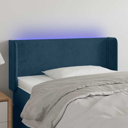 Testiera a LED Blu Scuro 103x16x78/88 cm in Velluto