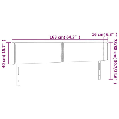 Testiera a LED Blu Scuro 163x16x78/88 cm in Velluto | homemem39