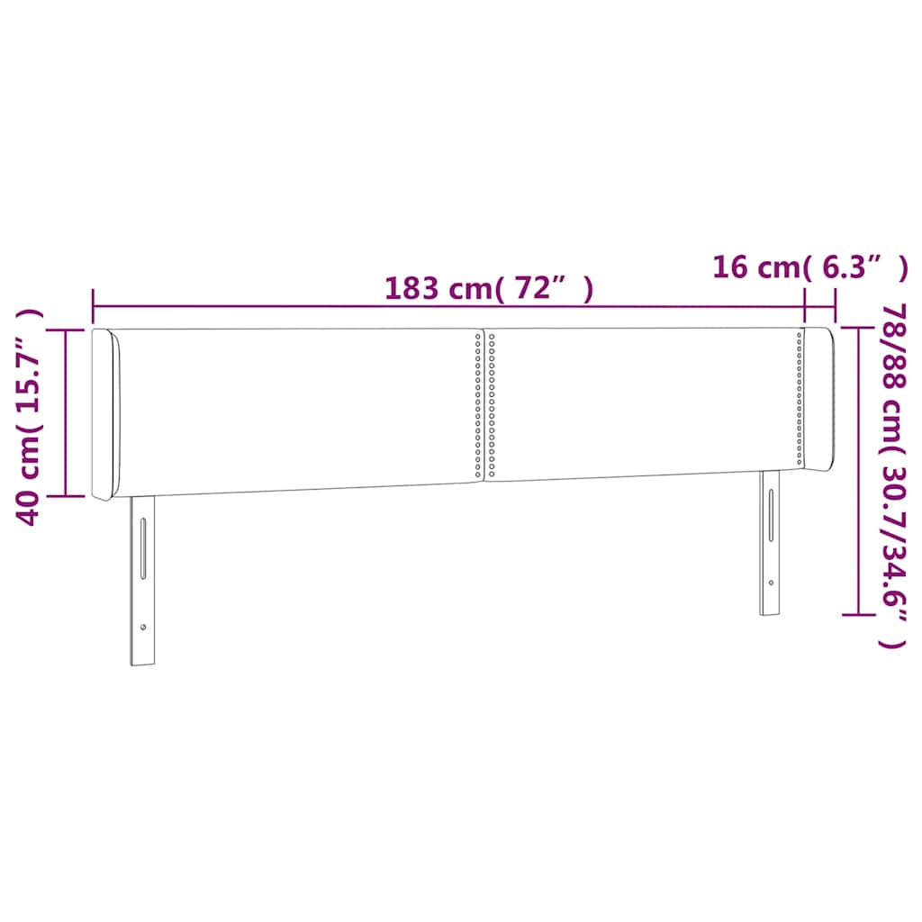 Testiera a LED Verde Scuro 183x16x78/88 cm in Velluto | homemem39