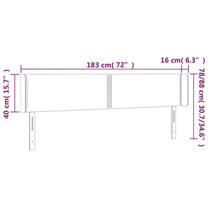 Testiera a LED Verde Scuro 183x16x78/88 cm in Velluto | homemem39