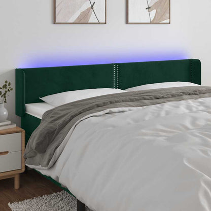 Testiera a LED Verde Scuro 183x16x78/88 cm in Velluto