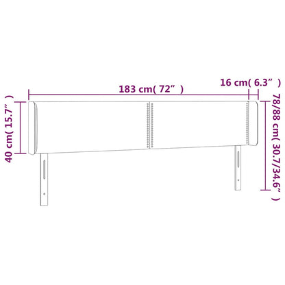 Testiera a LED Blu Scuro 183x16x78/88 cm in Velluto | homemem39