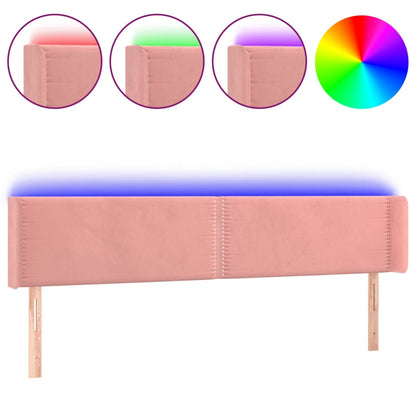 Testiera a LED Rosa 183x16x78/88 cm in Velluto
