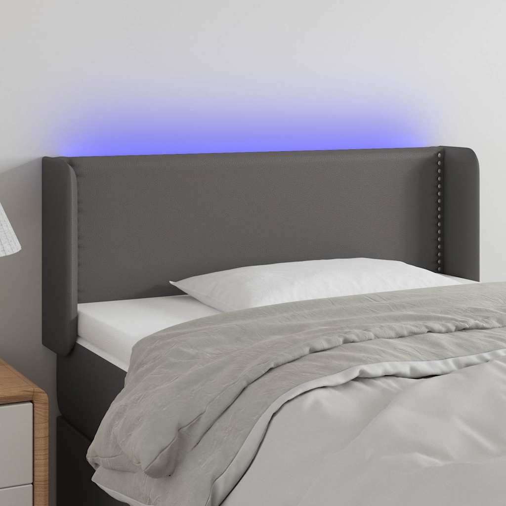 Testiera a LED Grigio 83x16x78/88 cm in Similpelle