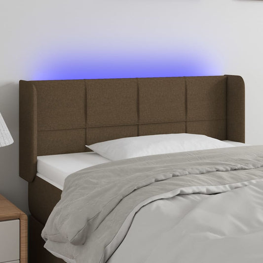 Testiera a LED Marrone Scuro 83x16x78/88 cm in Tessuto | homemem39