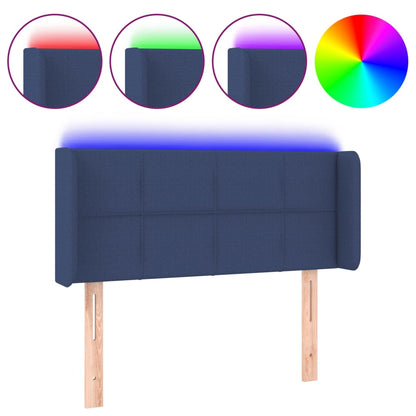 Testiera a LED Blu 83x16x78/88 cm in Tessuto