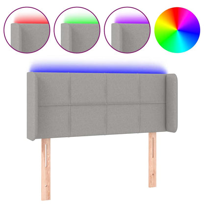 Testiera Grigio Chiaro a LED 93x16x78/88 cm in Tessuto