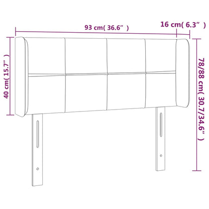 Testiera a LED Marrone Scuro 93x16x78/88 cm in Tessuto | homemem39