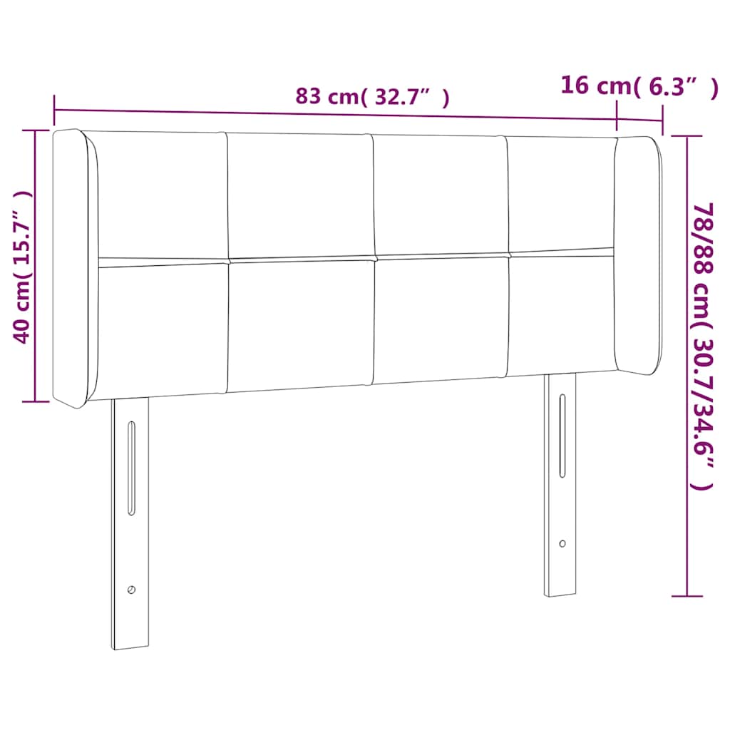 Testiera a LED Blu Scuro 83x16x78/88 cm in Velluto | homemem39