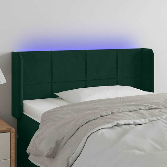 Testiera a LED Verde scuro 93x16x78/88 cm in Velluto