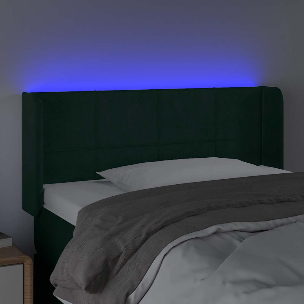 Testiera a LED Verde Scuro 103x16x78/88 cm in Velluto
