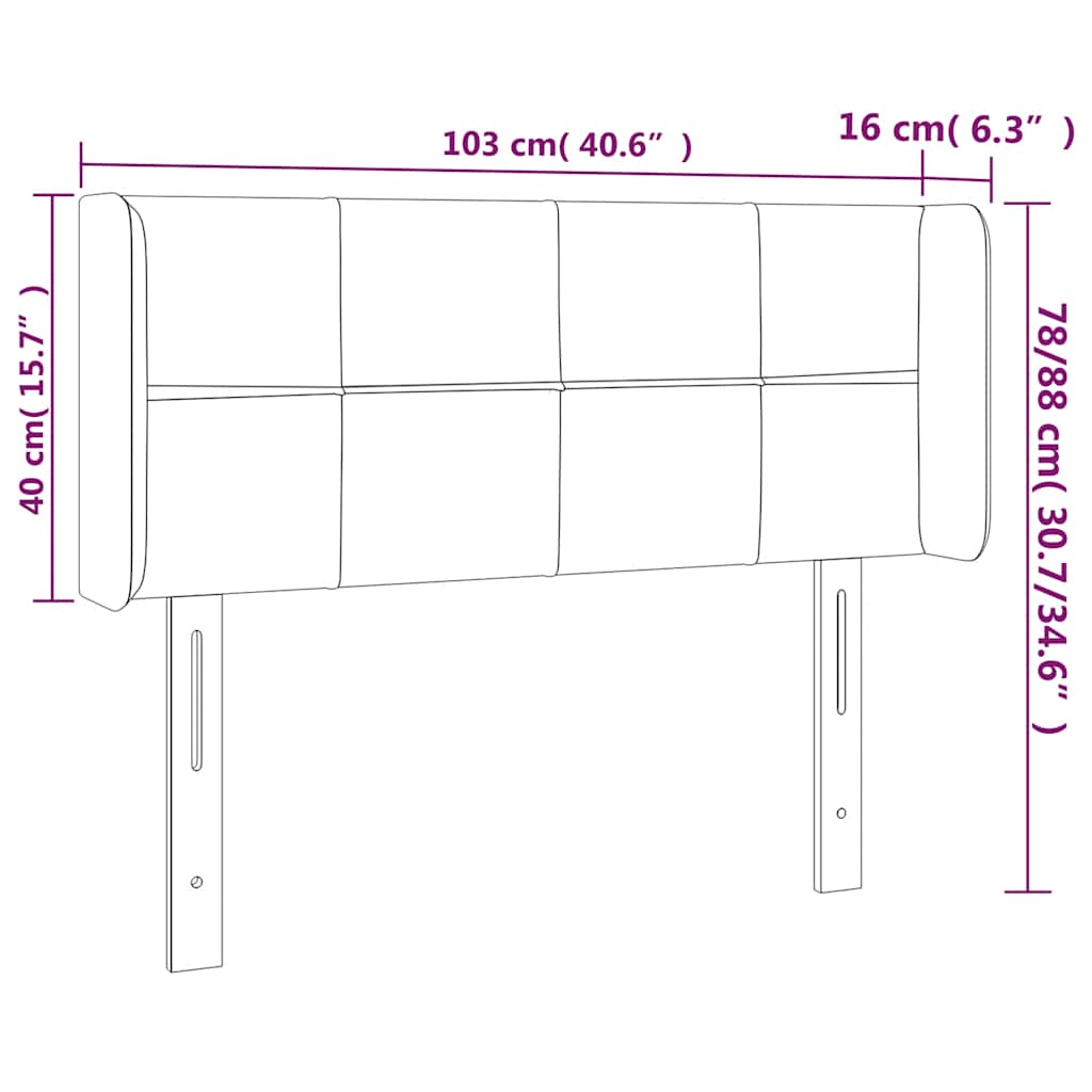 Testiera a LED Verde Scuro 103x16x78/88 cm in Velluto | homemem39