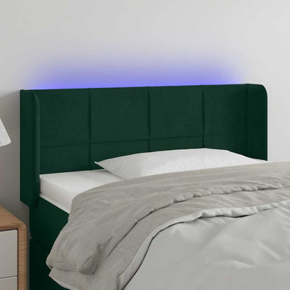 Testiera a LED Verde Scuro 103x16x78/88 cm in Velluto