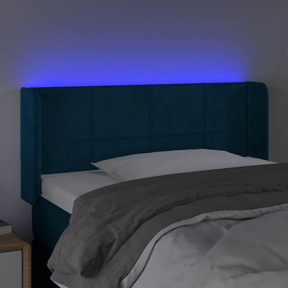 Testiera a LED Blu Scuro 103x16x78/88 cm in Velluto