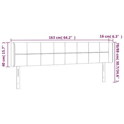 Testiera a LED Blu Scuro 163x16x78/88 cm in Velluto | homemem39