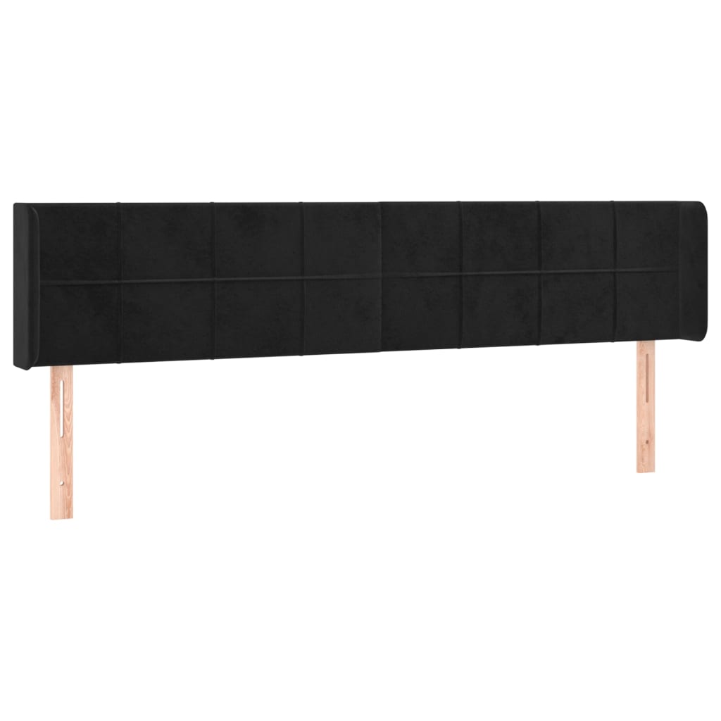 Testiera a LED Nera 183x16x78/88 cm in Velluto | homemem39