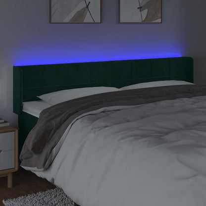 Testiera a LED Verde Scuro 183x16x78/88 cm in Velluto