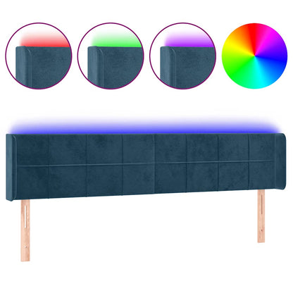 Testiera a LED Blu Scuro 183x16x78/88 cm in Velluto | homemem39