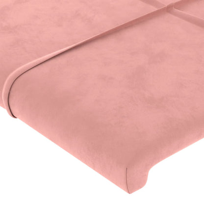 Testiera a LED Rosa 183x16x78/88 cm in Velluto | homemem39