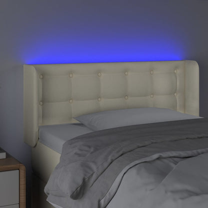 Testiera a LED Crema 83x16x78/88 cm in Similpelle