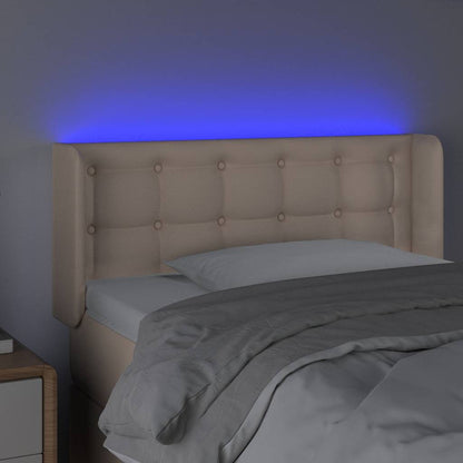 Testiera Cappuccino a LED 83x16x78/88 cm in Similpelle