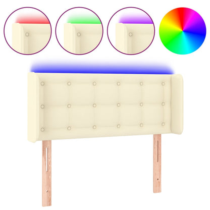Testiera a LED Crema 93x16x78/88 cm in Similpelle