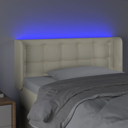 Testiera a LED Crema 103x16x78/88 cm in Similpelle