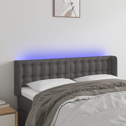 Testiera a LED Grigio 147x16x78/88 cm in Similpelle | homemem39