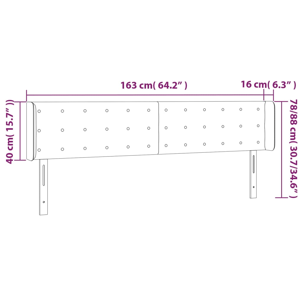 Testiera a LED Bianca 163x16x78/88 cm in Similpelle | homemem39