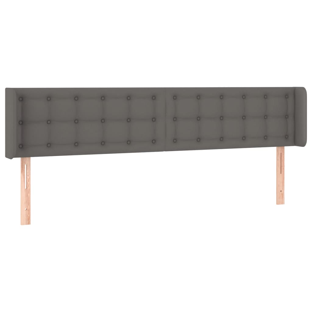 Testiera a LED Grigia 183x16x78/88 cm in Similpelle | homemem39
