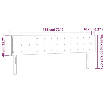 Testiera a LED Grigia 183x16x78/88 cm in Similpelle | homemem39