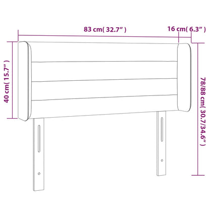 Testiera a LED Nera 83x16x78/88 cm in Tessuto | homemem39