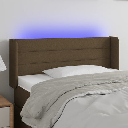 Testiera a LED Marrone Scuro 83x16x78/88 cm in Tessuto | homemem39