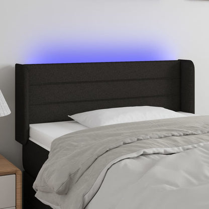 Testiera a LED Nera 93x16x78/88 cm in Tessuto | homemem39