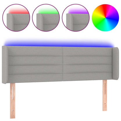 Testiera Grigio Chiaro a LED 147x16x78/88 cm in Tessuto - homemem39