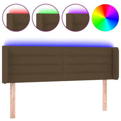 Testiera a LED Marrone Scuro 147x16x78/88 cm in Tessuto | homemem39