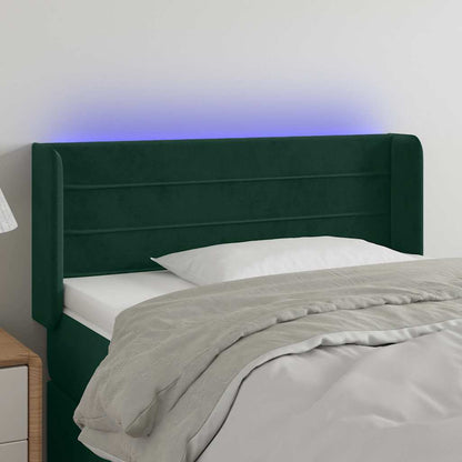 Testiera a LED Verde Scuro 83x16x78/88 cm in Velluto